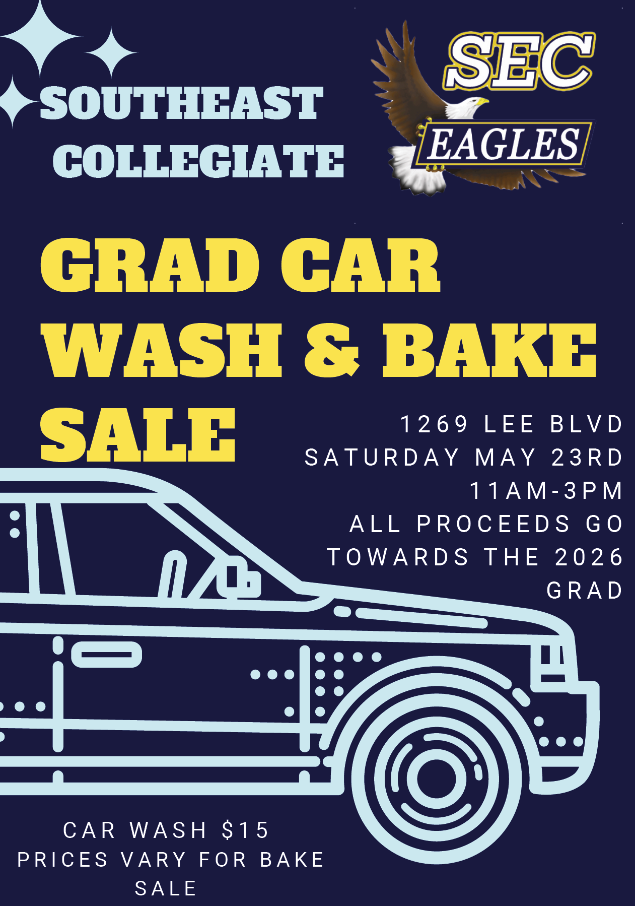 Southeast Collegiate Grad Car Wash & Bake Sale May 23, 2026 | SERDC